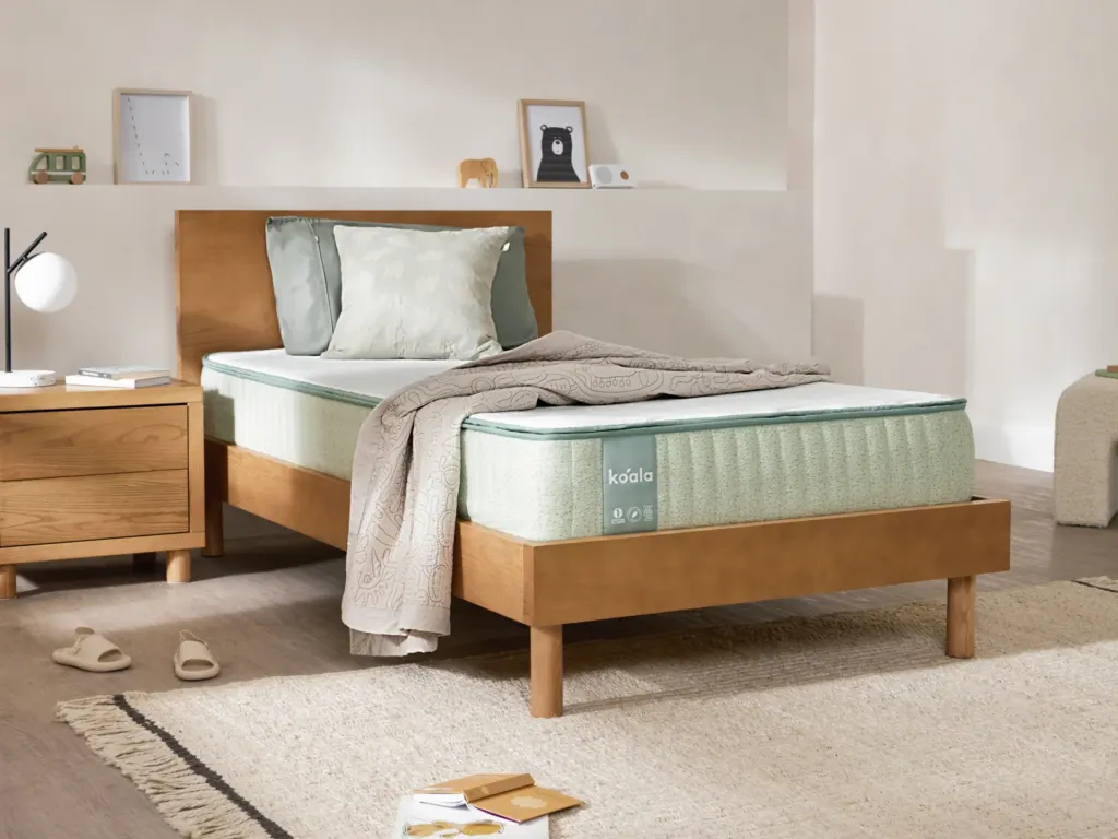 Koala Mattress on a timber bed frame